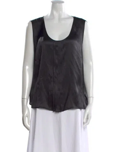Pre-owned Escada Silk Scoop Neck Top In Black