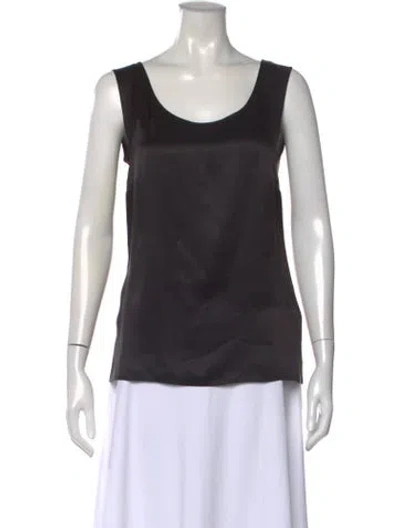 Pre-owned Escada Silk Scoop Neck Top In Black