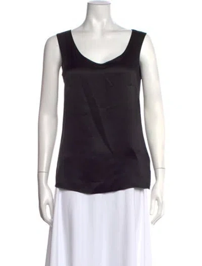 Pre-owned Escada Silk Scoop Neck Top In Black