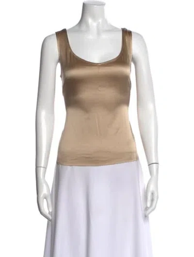 Pre-owned Escada Silk Scoop Neck Top In Green