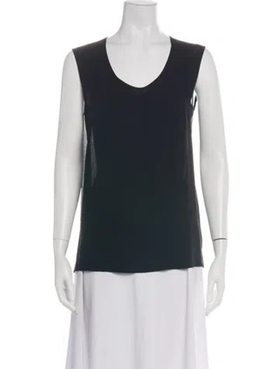 Pre-owned Escada Silk Scoop Neck Top In Green