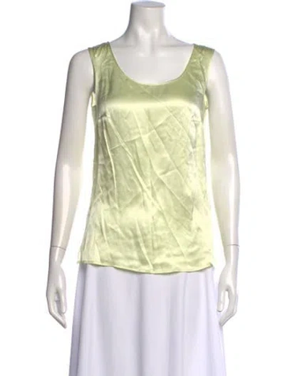 Pre-owned Escada Silk Scoop Neck Top In Green