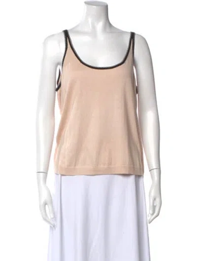 Pre-owned Escada Silk Scoop Neck Top In Neutral