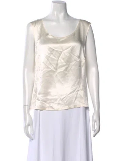 Pre-owned Escada Silk Scoop Neck Top In Neutral