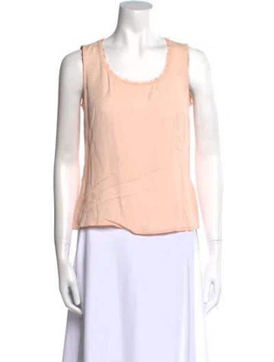 Pre-owned Escada Silk Scoop Neck Top In Neutral