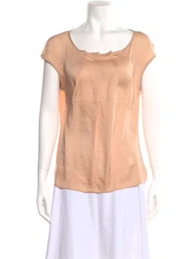 Pre-owned Escada Silk Scoop Neck Top In Neutral