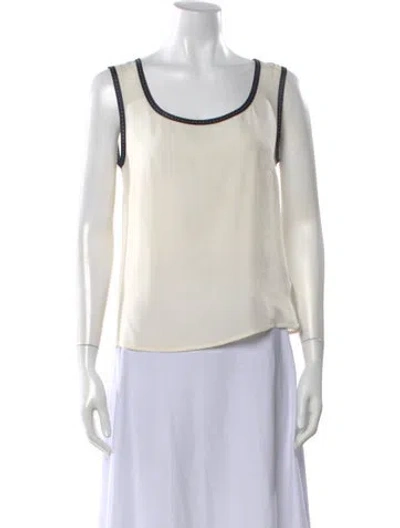 Pre-owned Escada Silk Scoop Neck Top In Neutral