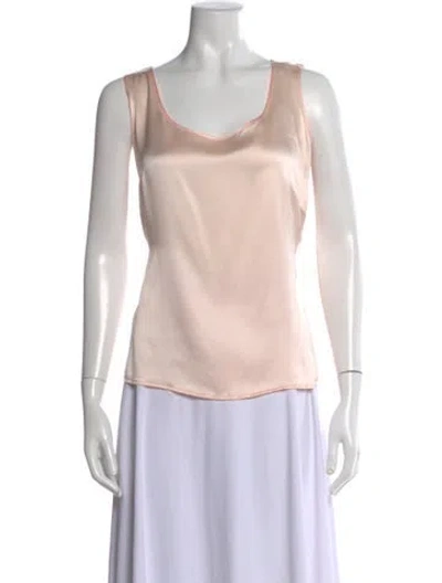 Pre-owned Escada Silk Scoop Neck Top In Neutral