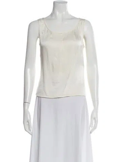 Pre-owned Escada Silk Scoop Neck Top In Neutral