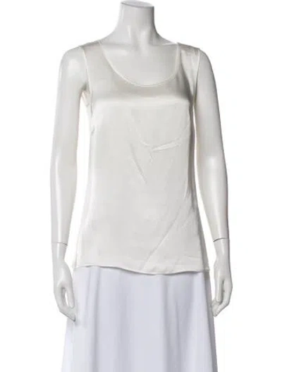 Pre-owned Escada Silk Scoop Neck Top In Neutral