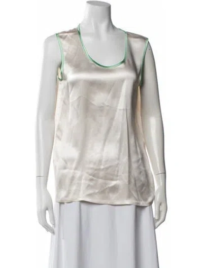 Pre-owned Escada Silk Scoop Neck Top In Neutral
