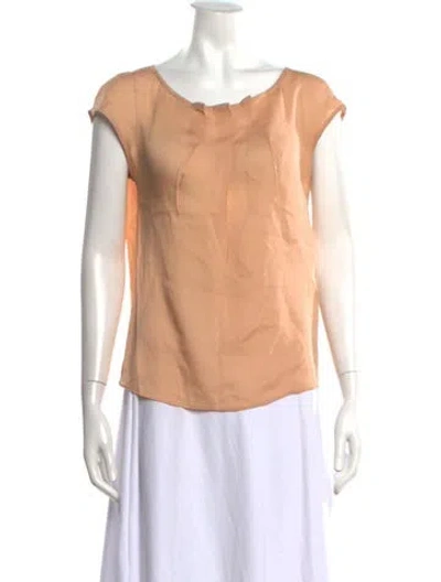 Pre-owned Escada Silk Scoop Neck Top In Neutral