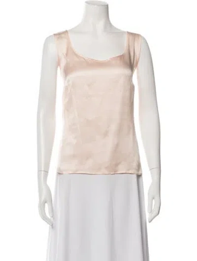 Pre-owned Escada Silk Scoop Neck Top In Neutrals