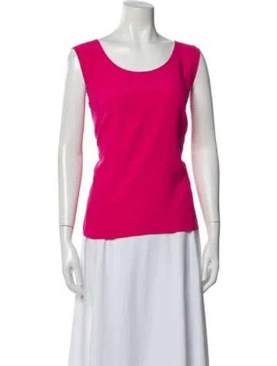 Pre-owned Escada Silk Scoop Neck Top In Pink