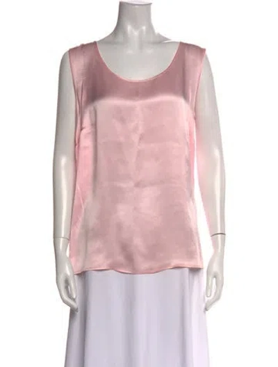 Pre-owned Escada Silk Scoop Neck Top In Pink