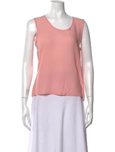 Pre-owned Escada Silk Scoop Neck Top In Pink