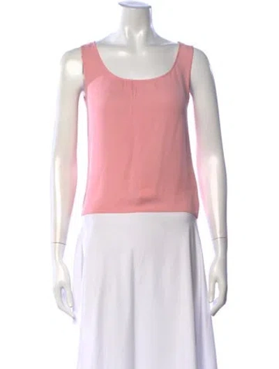 Pre-owned Escada Silk Scoop Neck Top In Pink