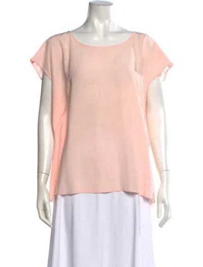Pre-owned Escada Silk Scoop Neck Top In Pink