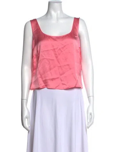 Pre-owned Escada Silk Scoop Neck Top In Pink