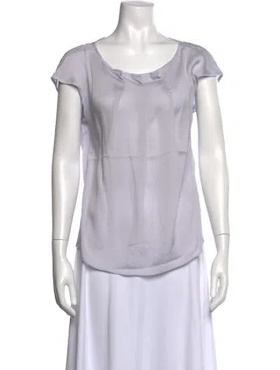 Pre-owned Escada Silk Scoop Neck Top In Purple