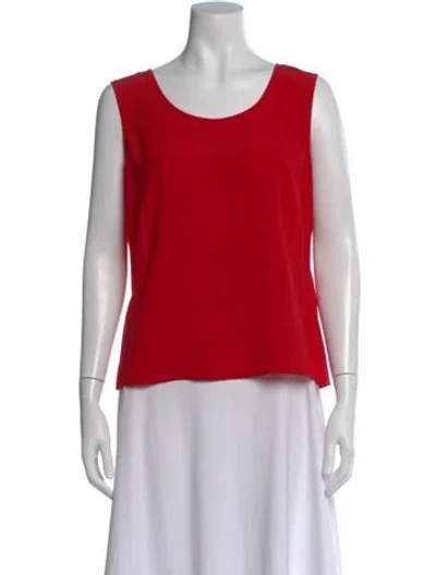 Pre-owned Escada Silk Scoop Neck Top In Red