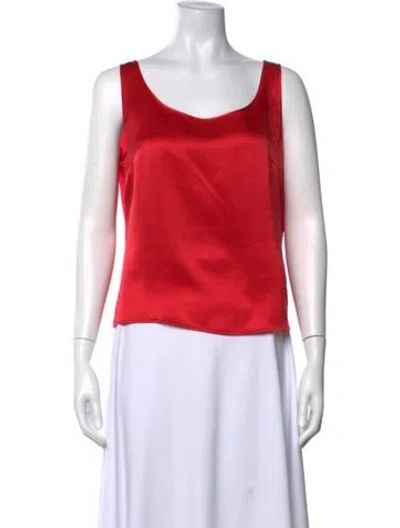 Pre-owned Escada Silk Scoop Neck Top In Red