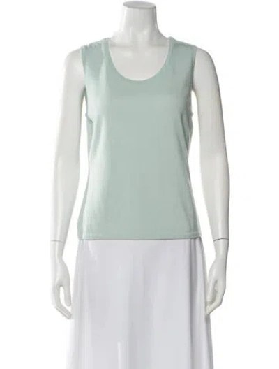 Pre-owned Escada Silk Scoop Neck Top W/ Tags In Green
