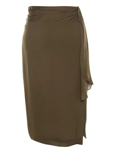 Pre-owned Escada Silk Skirt In Green