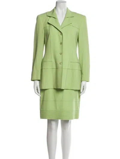 Pre-owned Escada Silk Skirt Set In Green