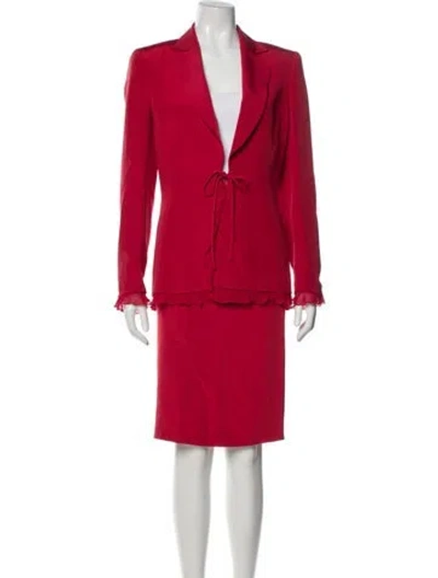 Pre-owned Escada Silk Skirt Set In Red