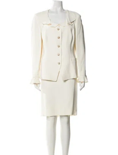 Pre-owned Escada Silk Skirt Suit In Neutral