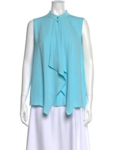Pre-owned Escada Silk Sleeveless Blouse In Blue