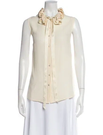 Pre-owned Escada Silk Sleeveless Blouse In Neutral