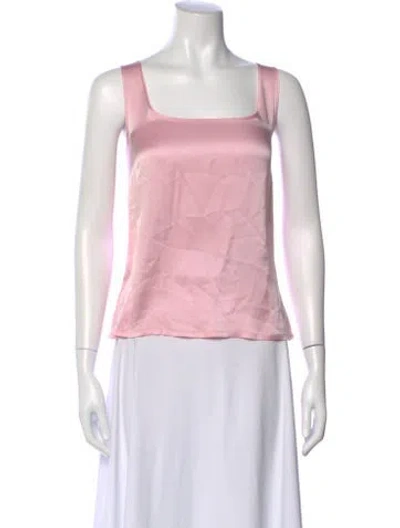 Pre-owned Escada Silk Square Neckline Top In Pink