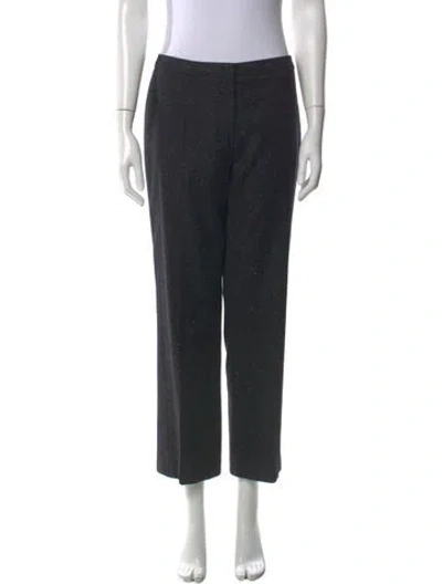 Pre-owned Escada Silk Straight Leg Pants In Black