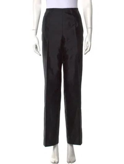 Pre-owned Escada Silk Straight Leg Pants In Black