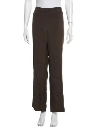 Pre-owned Escada Silk Straight Leg Pants In Brown