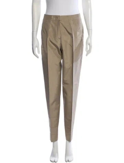 Pre-owned Escada Silk Straight Leg Pants In Neutral