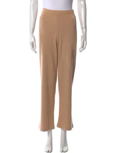 Pre-owned Escada Silk Straight Leg Pants In Neutrals