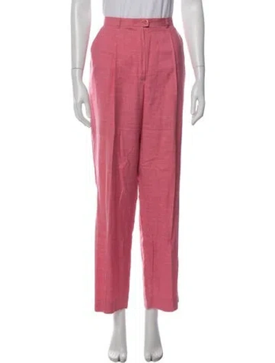 Pre-owned Escada Silk Straight Leg Pants In Pink