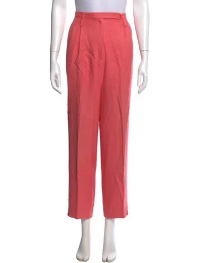 Pre-owned Escada Silk Straight Leg Pants In Pink