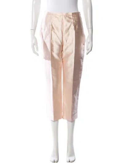 Pre-owned Escada Silk Straight Leg Pants In Pink