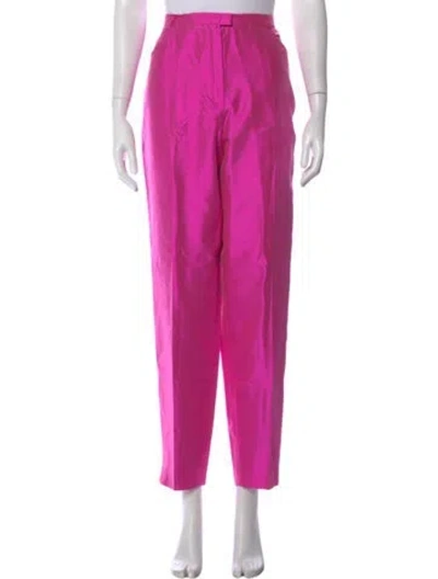 Pre-owned Escada Silk Straight Leg Pants In Pink