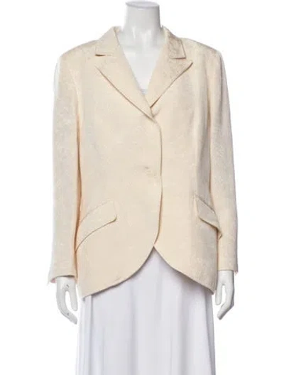 Pre-owned Escada Silk Striped Blazer In Neutral