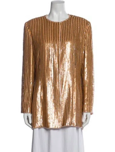Pre-owned Escada Silk Striped Jacket In Orange