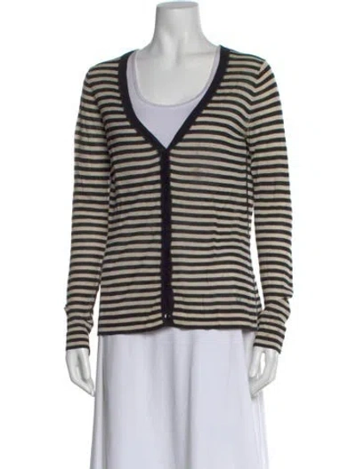 Pre-owned Escada Silk Striped Top In Neutral