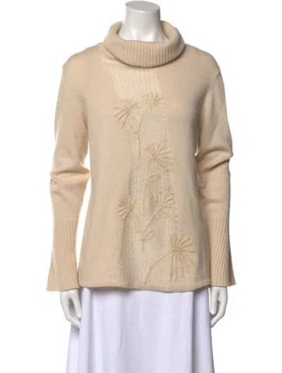 Pre-owned Escada Silk Turtleneck Sweater In Neutral