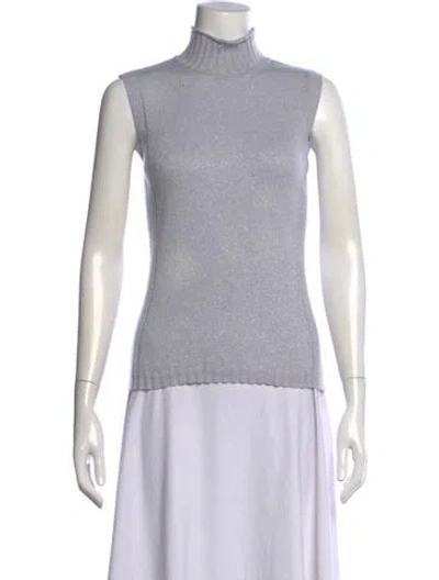 Pre-owned Escada Silk Turtleneck Sweater In Neutral