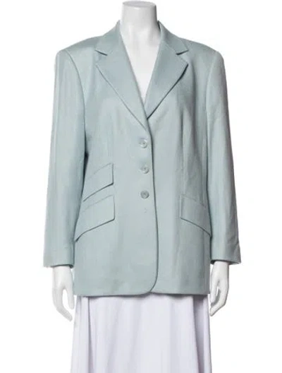 Pre-owned Escada Silk Tweed Pattern Blazer In Blue