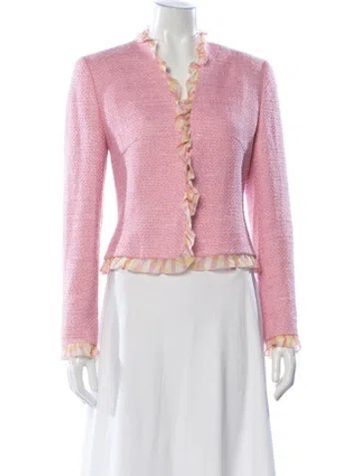 Pre-owned Escada Silk Tweed Pattern In Pink